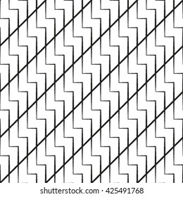 Seamless stripe pattern. Abstract monochrome background. Vector regular texture