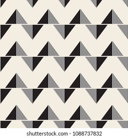 seamless stripe pattern background with monochrome triangle