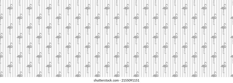 Seamless stripe pattern with flamingos. Abstract birds. Silhouettes of animals. Print for polygraphy, posters, shirts and textiles