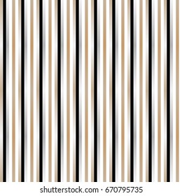 Seamless stripe pattern of gold, silver, black, and white colors. Abstract vertical stripe background. EPS10 vector illustration for fashion design, paper gift, backdrop, wallpaper, cover, poster etc.