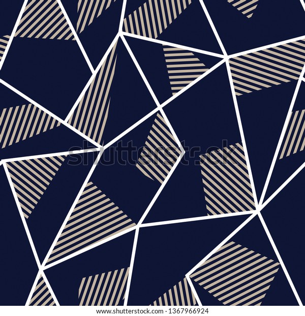 Seamless Stripe Pattern On Navy Background Stok Vektör (Telifsiz