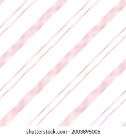 Seamless stripe pattern vector with pixel texture in light pink and white. Diagonal stripes vector for dress, skirt, shorts, jacket, other modern spring summer fashion textile design.