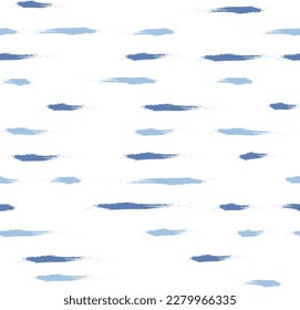 Seamless Stripe Pattern, Water vector background. rain drops brush stroke, curly paint lines, watercolor illustration