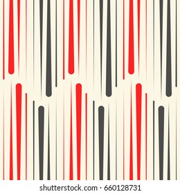 Nahtlose Streifen-Tapete. Abstrakte reguläre Textur. Vektorschwarz-roter Hintergrund