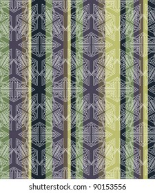 Seamless striped Background tile with 3d geometric outlined pattern. Vector Version.