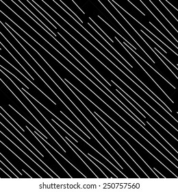 Seamless striped black and white texture. Ink brush. Vector illustration background. 