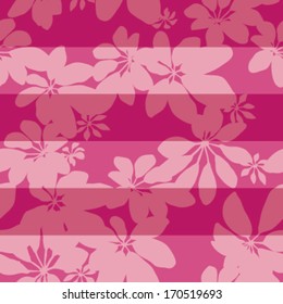 Seamless Striped Botanical Leaf Background Pattern