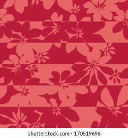 Seamless Striped Botanical Leaf Background Pattern