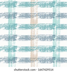 Seamless striped checked pattern. Crossing horizontal and vertical lines with torn paper effect. Ethnic background. Vector