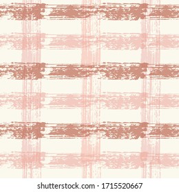 Seamless striped checked pattern. Crossing horizontal and vertical lines with torn paper effect. Ethnic background. Vector