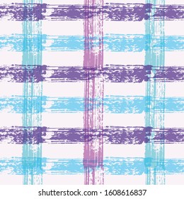 Seamless striped checked pattern. Texture of plaid material in pastel tones Ethnic background. Vector