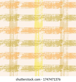 Seamless striped checked pattern. Texture of plaid material in pastel tones Ethnic background. Vector