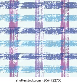 Seamless striped checked pattern. Texture of plaid material in pastel tones Ethnic background. Vector