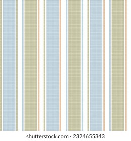 Seamless Striped colorful fabric textured vintage background. vertical parallel stripes vector pattern in light green and cyan colour used Geometry modern repeat spring summer textile texture  pattern