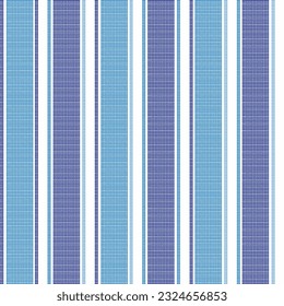 Seamless Striped colorful fabric textured vintage background. vertical parallel stripes vector pattern in blue ,indigo blue colour used Geometry modern repeat spring summer textile texture  pattern