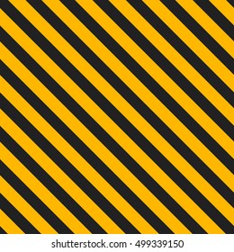 Seamless striped construction safety background. Road warning yellow black pattern. Vector illustration.