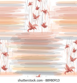 Seamless striped floral pattern