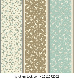 Seamless striped  floral pattern.. Vector illustration