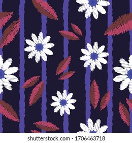 Flores y hojas blancas sin rayas que repiten una textura de fondo natural sin fin para textiles, papeles pintados, papel de envoltura, ropa, alfombras, cortinas, estampados de tela