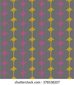 Seamless striped flower pattern. Vector.