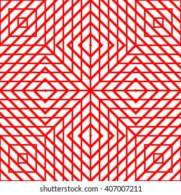 Seamless striped grid red yellowish pattern. Abstract repeated straight lines texture background. Vector illustration