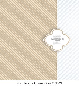 Seamless striped grunge pattern. Vintage design beige lines background. Repeating modern stylish geometric template. Simple abstract monochrome vector texture.