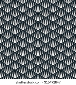 seamless striped monochrome rhombus pattern. 