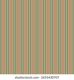 Padrão listrado sem costura para outono.Vertical listras linhas abstrato repete padrão em marrom e verde.Vetor ilustração fundo papel de parede para tecido e impressões.