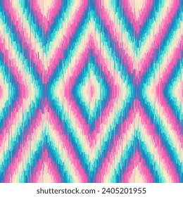 Seamless striped pattern in Aztec style. Folk embroidery.. Aztec ikat style. Seamless vector image. Thin lines