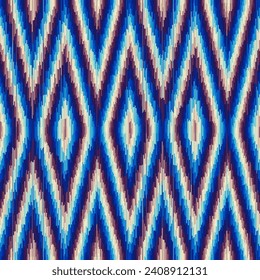 Seamless striped pattern in Aztec style. Folk embroidery.. Aztec ikat style. Seamless vector image. Thin lines