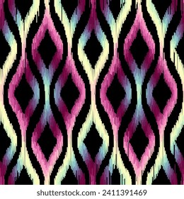 Seamless striped pattern in Aztec style. Folk embroidery.. Aztec ikat style. Seamless vector image. Thin lines