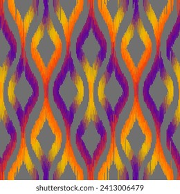 Seamless striped pattern in Aztec style. Folk embroidery.. Aztec ikat style. Seamless vector image. Thin lines