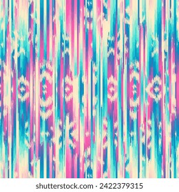 Seamless striped pattern in Aztec style. Folk embroidery.. Aztec ikat style. Seamless vector image. Thin lines