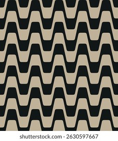 Patrón de rayas sin costuras con líneas en zigzag en blanco y negro. Elegante diseño de estilo moderno. Ilustración vectorial geométrica.