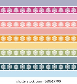 Seamless striped pattern with floral ornament in pastel colors