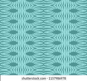 Seamless striped pattern from geometrical abstract ornaments on a turquoise background. Vector illustration. Suitable for fabric, wallpaper or wrapping paper