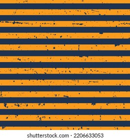 Seamless striped pattern for Halloween. Horizontal stripes with grunge texture. Orange and black stripes vector background.