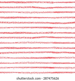 Seamless striped pattern. Hand painted with oil pastel crayons. Red stripes on white background. Design element for printables, wallpaper, baby shower invitation, birthday card, scrapbooking etc.
