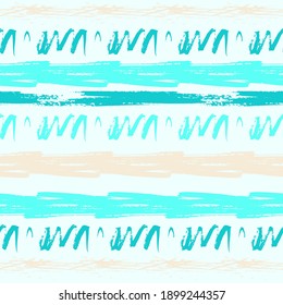 Seamless striped pattern. Horizontal line with torn paper effect. Ethnic colorful skin tone colors. Retro vintage style vector illustration.