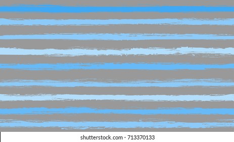 Seamless striped pattern. Horizontal line with torn paper effect. Ethnic background. Gradient blue colors on grey background. Vector illustration. Summer texture of paint brush stroke stripe.