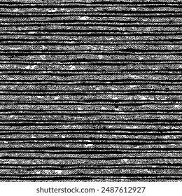 Seamless striped pattern imitation of a mat. Fabric texture. Abstract grunge black and white background.