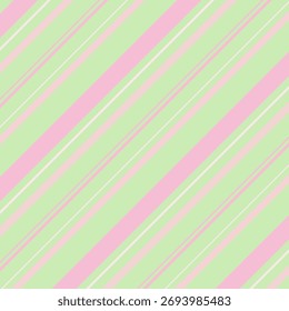 Patrón de rayas sin costuras en verde pastel y rosa. Rayas diagonales Fondo de pantalla de fondo de Ilustración vectorial de patrón de repetición abstracta para tela y estampados.