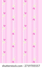 patrón de rayas sin costuras con diseño de corazón de flor rosa para Fondo de pantalla, alfombra, bufanda, tela, textiles, papel de embalaje y fondos.	