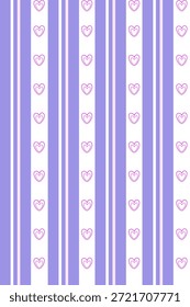  Seamless striped pattern with Pink Heart design for wallpaper ,carpet,scarf,fabric,textiles ,wrapping paper and backgrounds.