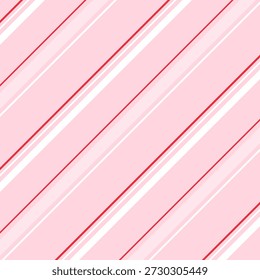 Padrão listrado sem costura em rosa, vermelho e branco.Diagonal listras linhas abstratas repete padrão vetor ilustração fundo papel de parede para tecido e impressões.