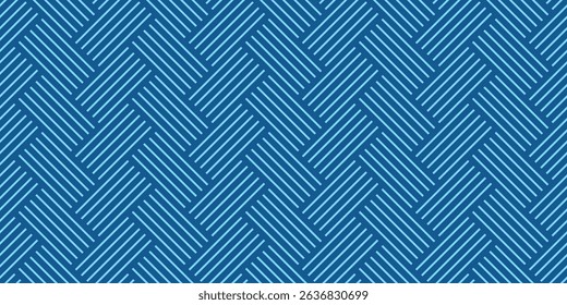 Seamless striped pattern with thin lines. Blue abstract background.