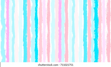 Seamless Striped Pattern. Vertical Line With Torn Paper Effect. Ethnic Background. Colorful, Pink And Blue. EPS Vector Illustration. Texture For Backdrop, App. Paint Brush Stroke Stripes For Kids.