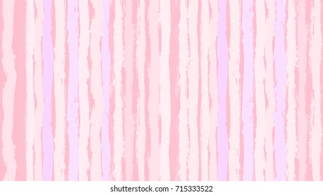 Seamless striped pattern. Vertical line with torn paper effect. Ethnic background. Colorful, pink and white. EPS vector illustration. Texture for backdrop, app. Paint brush stroke stripes for kids.