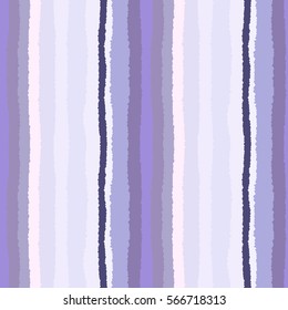 Seamless striped pattern. Vertical lines with torn paper effect. Shred edge background. Lilac, blue, gray, pinky, white soft colored. Sunset theme. Vector