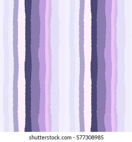 Seamless striped pattern. Vertical lines with torn paper effect. Shred edge background. Lilac, blue, gray, pinky, white soft colored. Sunset theme. Vector